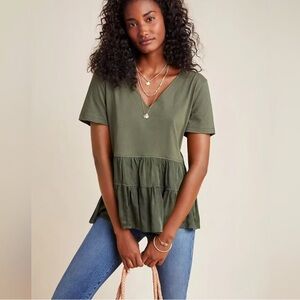 Anthropologie Maeve Louisa Tiered Tee Size Medium